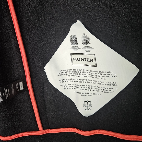 Hunter Wool Belted Duffle Coat Women's Sz S Black Hooded - Picture 14 of 16